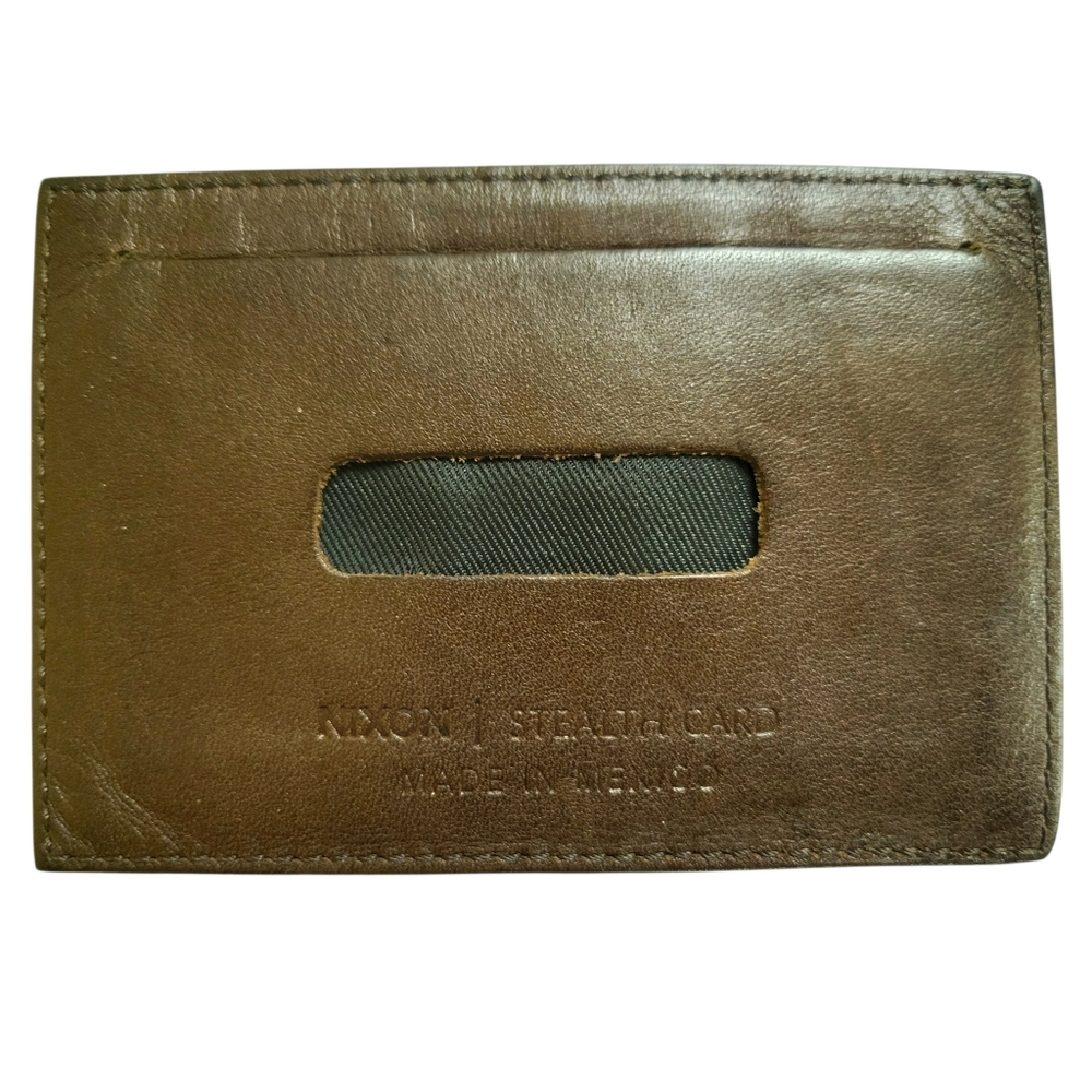 Nixon // Stealth Card Slim Leather Wallet // Deep Saddle - Picture 2 of 3
